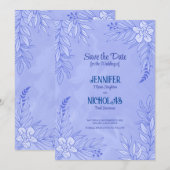 Versieringen van legante bloemen en bladeren voor  kaart (Voorkant / Achterkant)