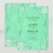 Versieringen van legante bloemen en bladeren voor  kaart (Voorkant / Achterkant)