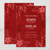 Versieringen van legante bloemen en bladeren voor  kaart (Voorkant / Achterkant)