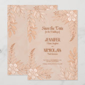 Versieringen van legante bloemen en bladeren voor  kaart (Voorkant / Achterkant)