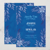 Versieringen van legante bloemen en bladeren voor kaart (Voorkant / Achterkant)