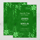 Versieringen van legante bloemen en bladeren voor  kaart (Voorkant / Achterkant)