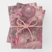 Versieringen Vergroente kerstroze Silver Holiday B Inpakpapier Vel (In situ)