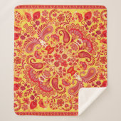  versierpaislebandafdruk, zijde hals sherpa deken (Voorkant)