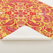  versierpaislebandafdruk, zijde hals sherpa deken (3/4)