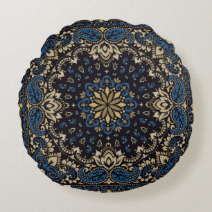  versierpaisley Bandana Print, zijdehals Rond Kussen