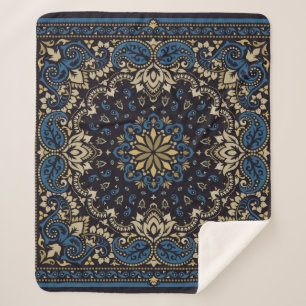 versierpaisley Bandana Print, zijdehals Sherpa Deken