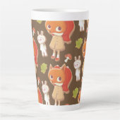 Versileerde koekjes van houtlanddieren latte mok (Voorkant)