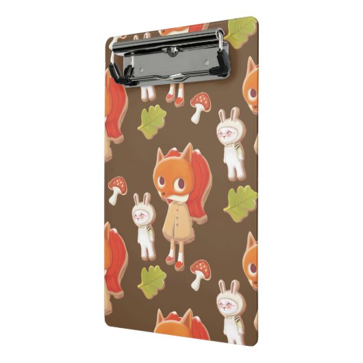 Versileerde koekjes van houtlanddieren mini klembord (Angled2)