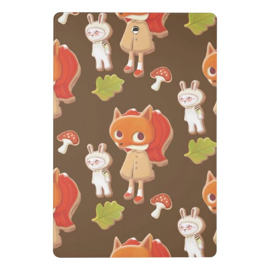 Versileerde koekjes van houtlanddieren mini klembord (Achterkant)