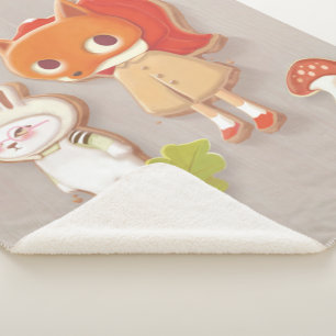 Versileerde koekjes van houtlanddieren sherpa deken