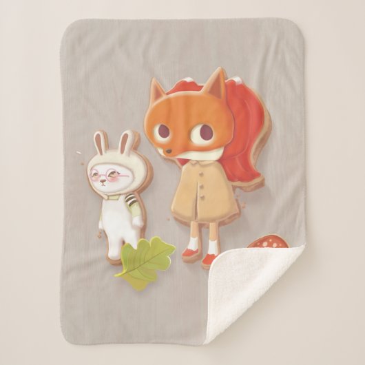 Versileerde koekjes van houtlanddieren sherpa deken (Voorkant)