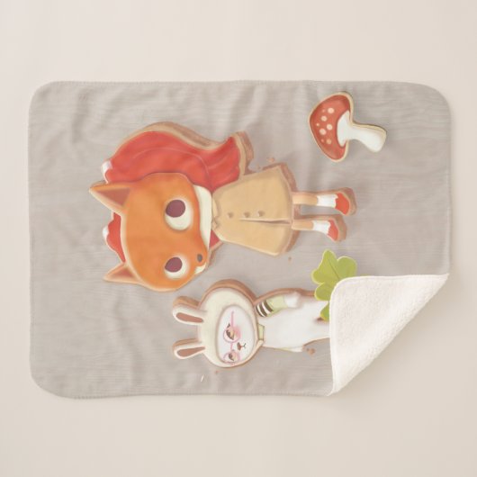 Versileerde koekjes van houtlanddieren sherpa deken (Voorkant (horizontaal))