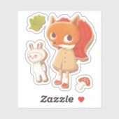 Versileerde koekjes van houtlanddieren sticker (Vel)