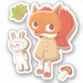 Versileerde koekjes van houtlanddieren sticker (Voorkant)