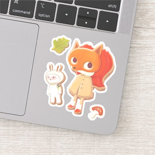 Versileerde koekjes van houtlanddieren sticker (Detail)