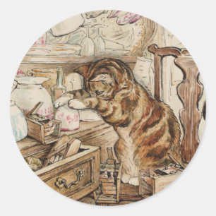 Versimpel de kaatpauze van Beatrix Potter Ronde Sticker