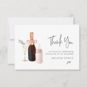 Versip en bekijk de nieuwe  baby met een creditcar bedankkaart (Voorkant)