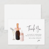 Versip en bekijk de nieuwe baby met een creditcar bedankkaart (Voorkant / Achterkant)