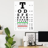 Versla de Enemy Eye Chart Poster (Thuiskantoor)