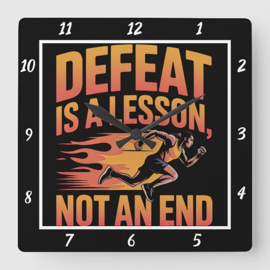 Versla de les, niet de eindloper vierkante klok (Voorkant)