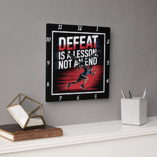 Versla de les, niet de eindloper vierkante klok