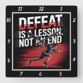 Versla de les, niet de eindloper vierkante klok (Voorkant)