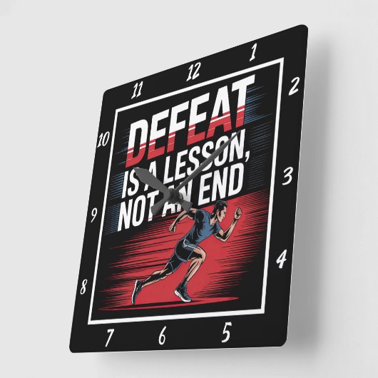 Versla de les, niet de eindloper vierkante klok (Hoek)