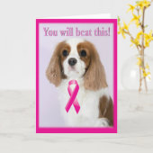 Versla deze borstkanker lint Spaniel Kaart (Gele Bloem)