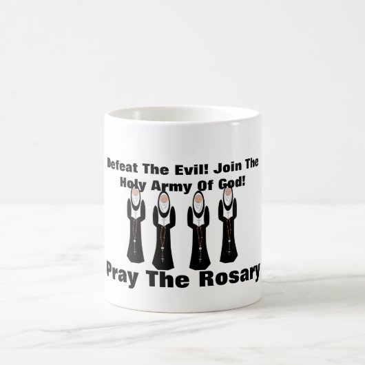 Versla het kwaad...bid de rosary! koffiemok (Center)