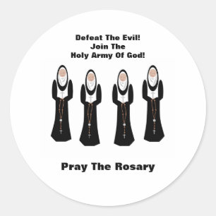 Versla het kwaad...Bid de rozenkrans Ronde Sticker