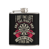 Versla je met beide handen Dart Speler Flask 6 oz. Heupfles (Voorkant)