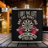 Versla je met beide handen Dart Speler Flask 6 oz. Heupfles