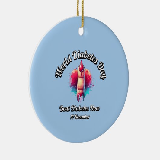 Versla nu diabetes. Werelddiabetesdag. Keramisch Ornament (Rechts)