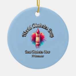 Versla nu diabetes. Werelddiabetesdag. Keramisch Ornament
