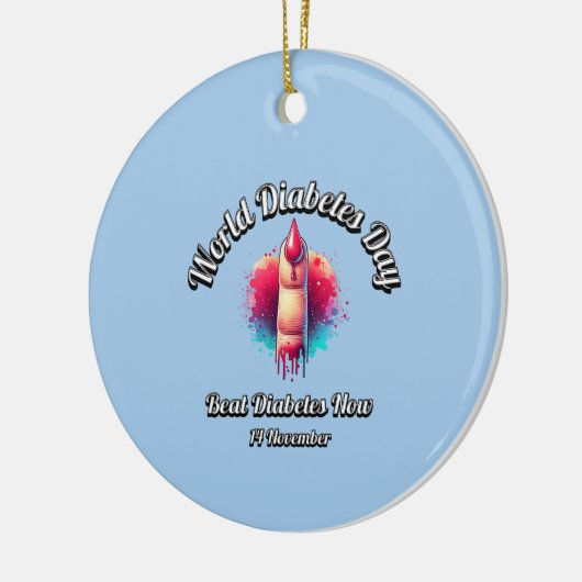 Versla nu diabetes. Werelddiabetesdag. Keramisch Ornament (Links)