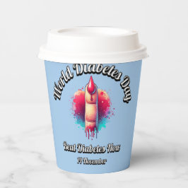 Versla nu diabetes. Werelddiabetesdag. Papieren Bekers