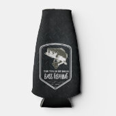 Verslaafd aan Bass Vist Funny Quote Beer Flesjeskoeler (Voorkant)