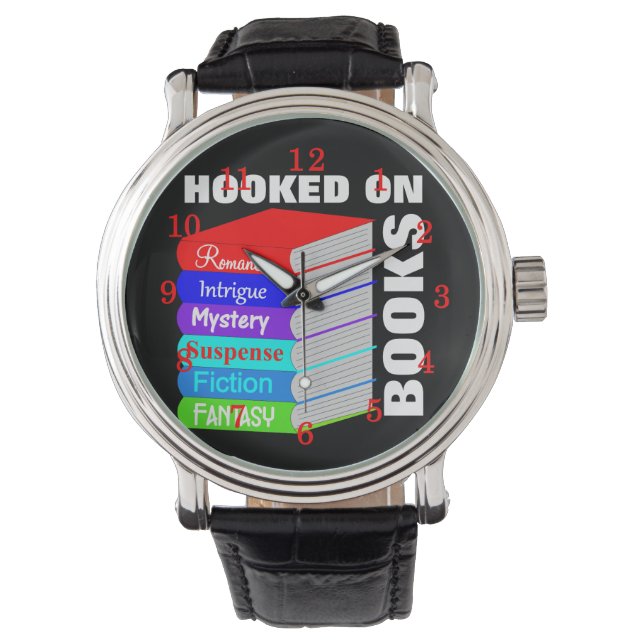 Verslaafd aan boeken Boekliefhebbers Novelty geper Horloge (Voorkant)