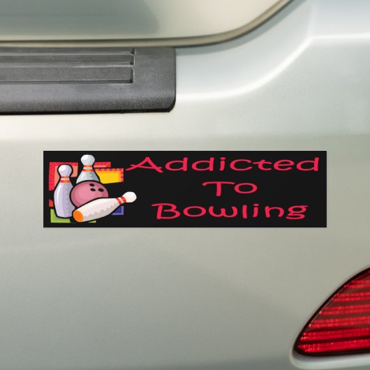 Verslaafd aan Bowling Bumpersticker (Op auto)