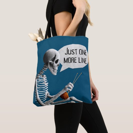 Verslaafd aan breigarenhouder breigeschenk tote bag (Dichtbij)