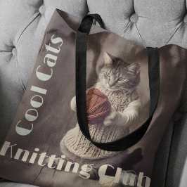 Verslaafd aan breigarenhouder breigeschenk tote bag