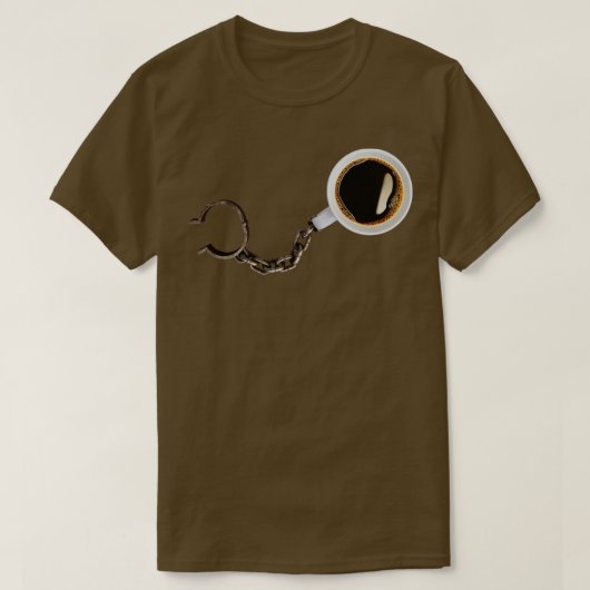 Verslaafd aan cafeïne t-shirt (Design voorkant)