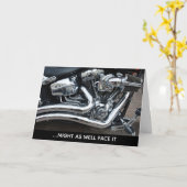 Verslaafd aan Chrome V-twin Motorcycle Birthday Ka Kaart (Gele Bloem)