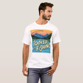 verslaafd aan de visserij t-shirt (Voorkant volledig)