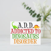 Verslaafd aan deinosauritis briefkaart (Staand voorkant)