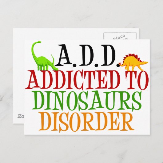 Verslaafd aan deinosauritis briefkaart (Voorkant / Achterkant)