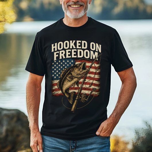 Verslaafd aan Freedom Vist Amerikaanse vlag T-shirt