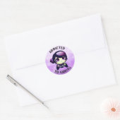 Verslaafd aan gaming | Leuke Kawaii meisje gamer Ronde Sticker (Envelop)