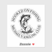 Verslaafd aan Geviste gepersonaliseerde visser Sticker (Vel)